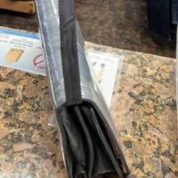 Vintage Genuine Eel Skin Leather Clutch Purse Gray 12x8x4 Removable Strap - Picture 4 of 7